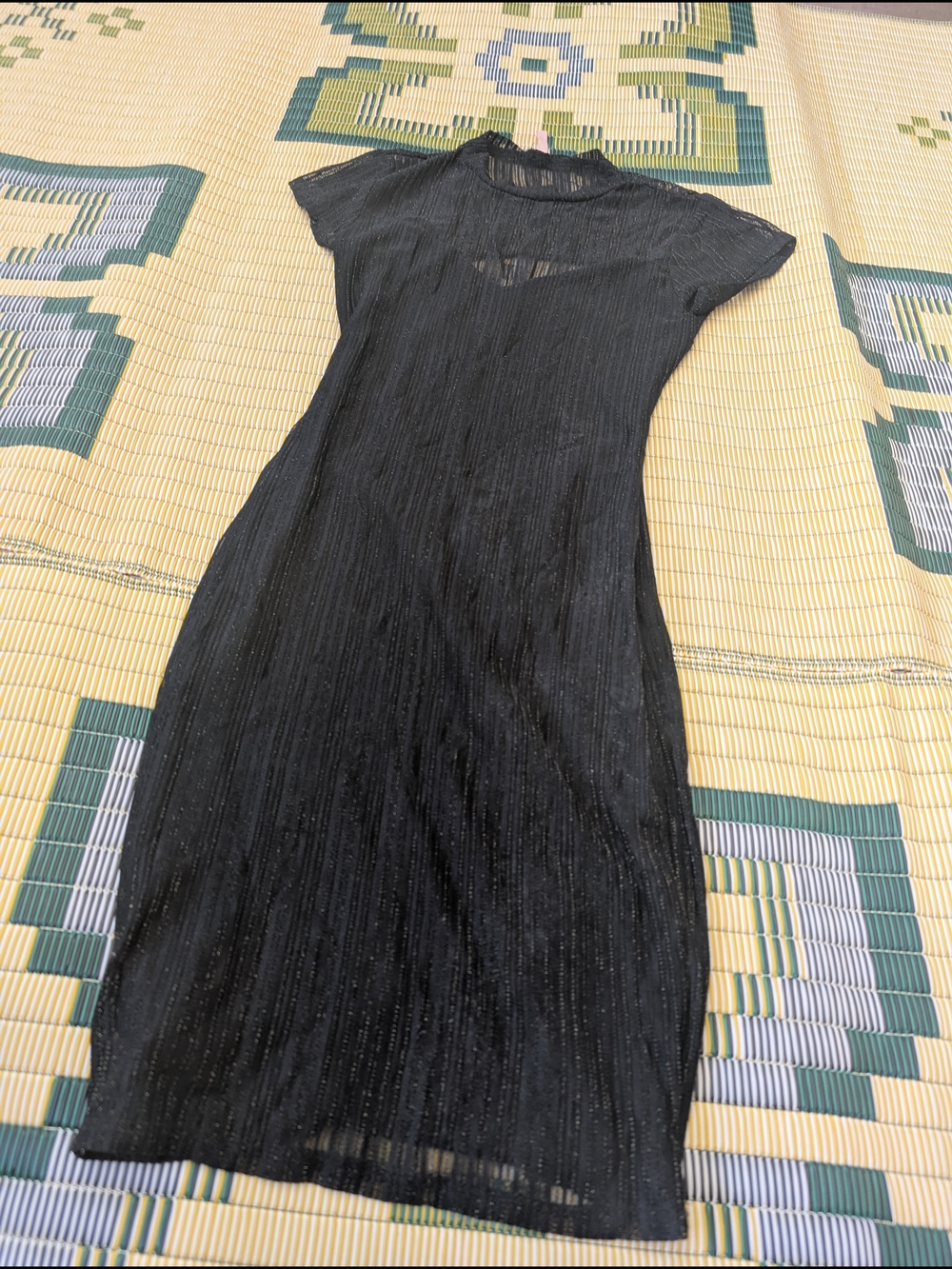 Bundle 3/$20 Black Sheer Ribbed Midi BacklessDress - Women
